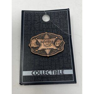 Hard Rock Cafe Houston Core 3D Belt Buckle Pin Star Boots Cowboy Hat NEW